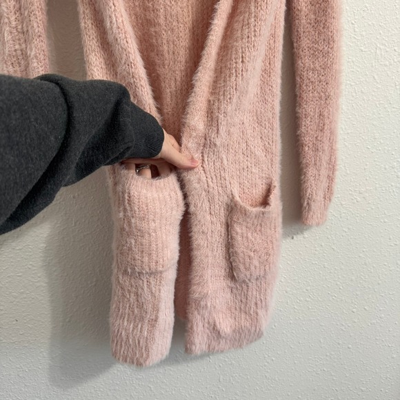 Bella Du Jour Woman's XS Pink Hooded Knitted Cardigan Pockets Cozy Soft - Picture 3 of 5